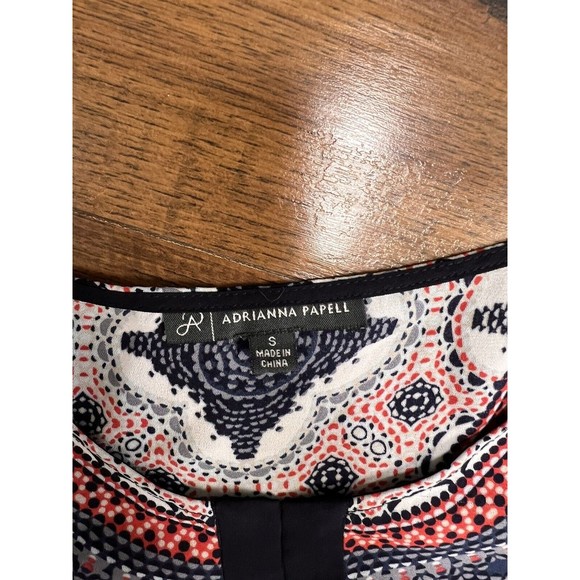 Adrianna Papell Geometric Tunic Long Sleeve Top Size S - Picture 5 of 6